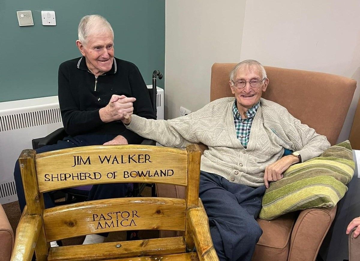 50-year friendship celebrated with hand-carved wooden chair