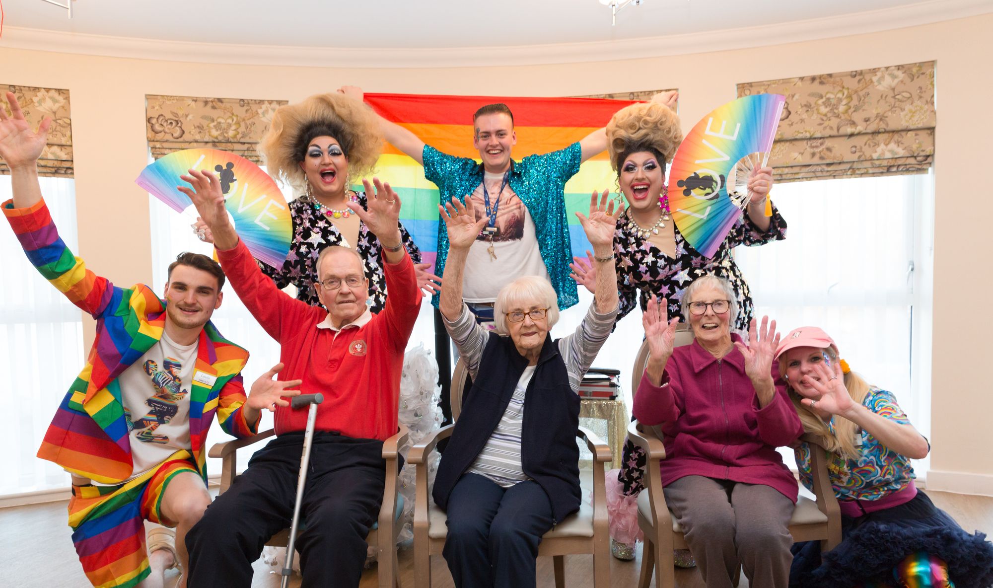 Orpington care home flies the rainbow flag to celebrate Pride with local drag queens