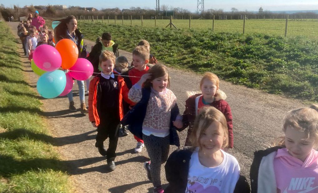 Chilton walk celebrates completion of pupil’s cancer treatment