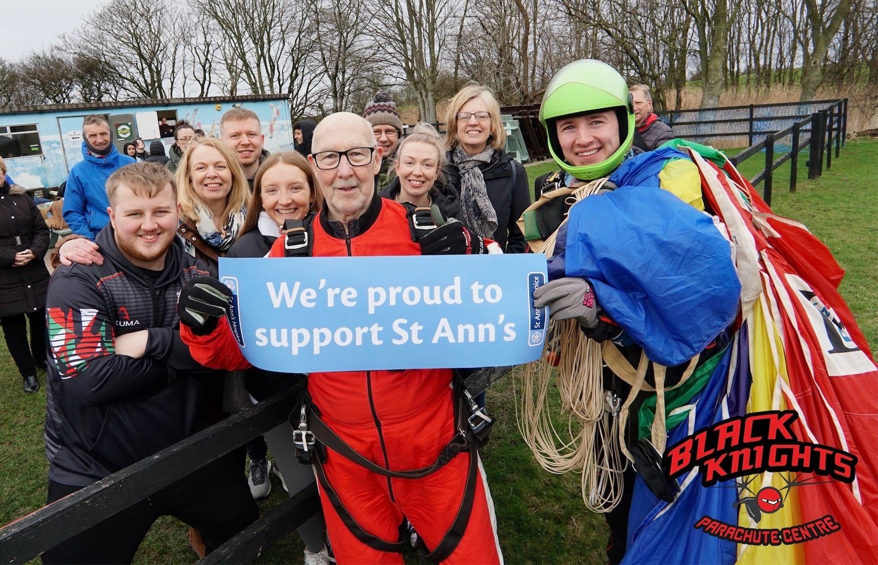 76 year old Tom takes on skydive for St Ann's Hospice