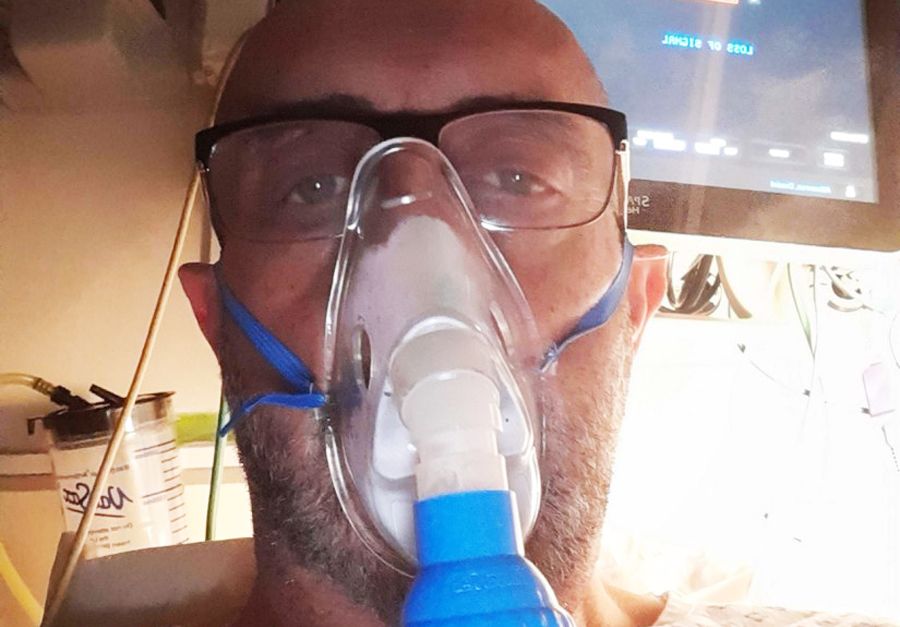 Dad's heart stopped three times after collapsing at the gym - before life was saved by member of staff