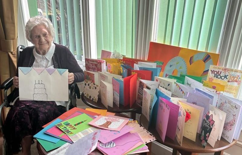 Kent 102-year-old receives more than 100 birthday cards from community