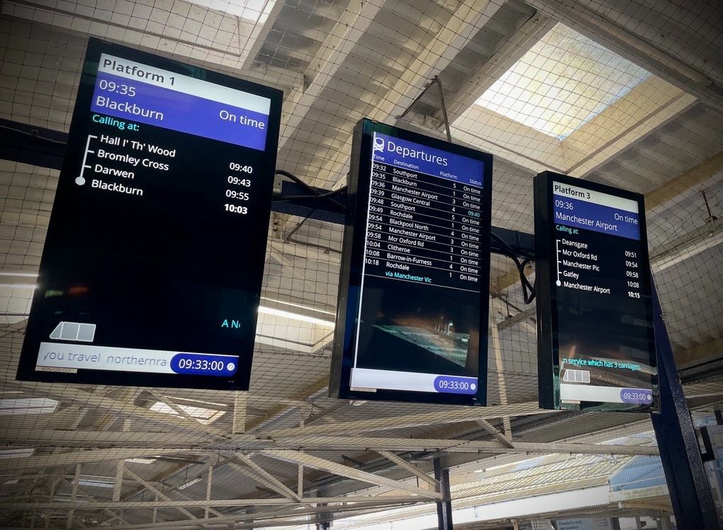 Rochdale railways stations have new LED screens installed