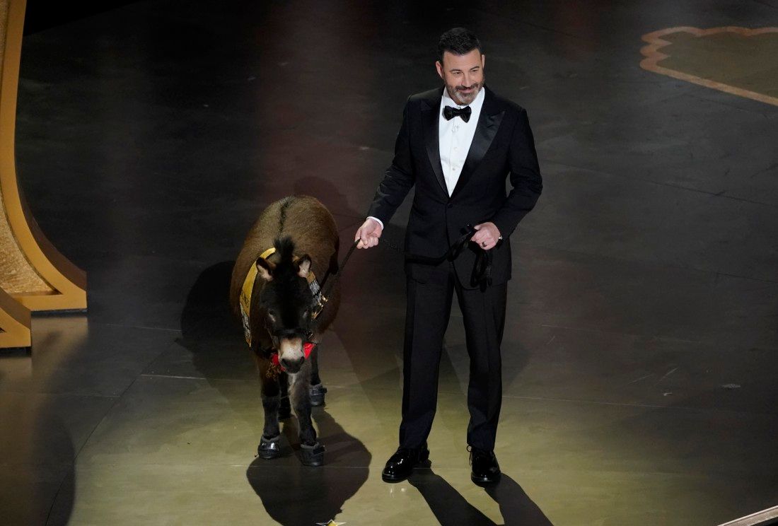 ‘Emotional support donkey’ Jenny steals the show at Oscars after Colin Farrell blows kiss