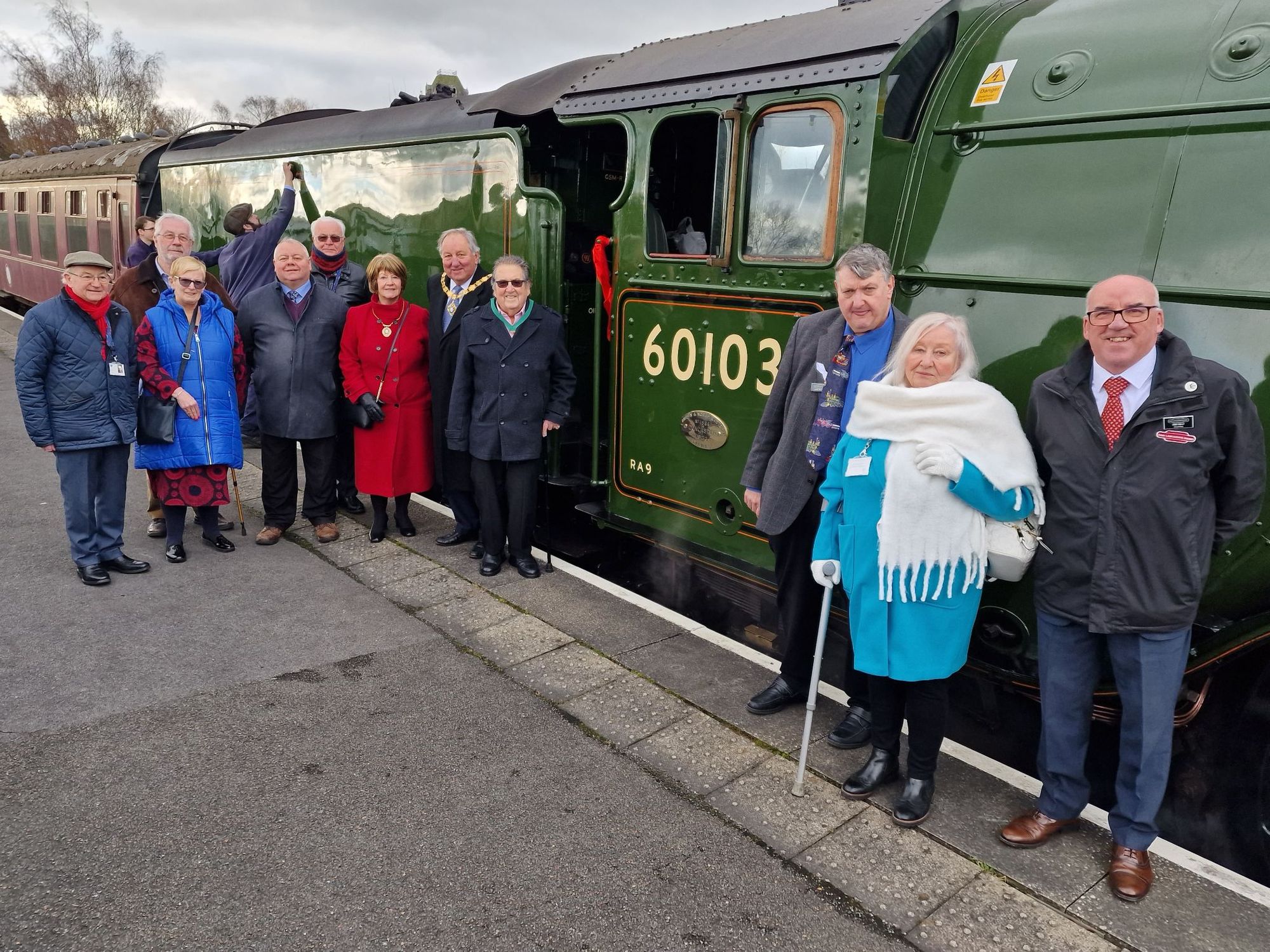 Rochdale Council leaders pay visit to iconic Flying Scotsman