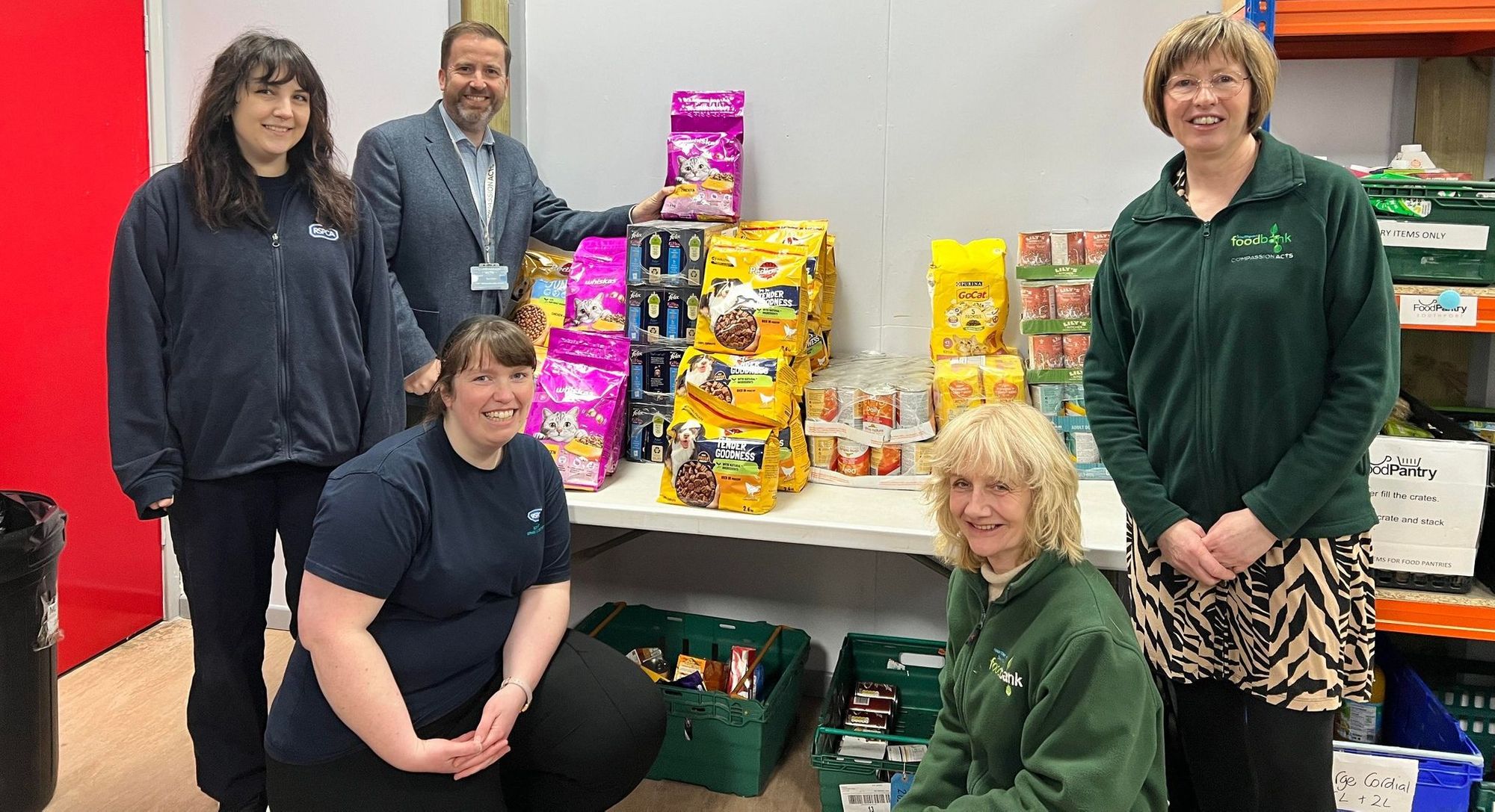 Food bank receives pet food donation from RSPCA Southport, Ormskirk & District Branch thanks to generous grant