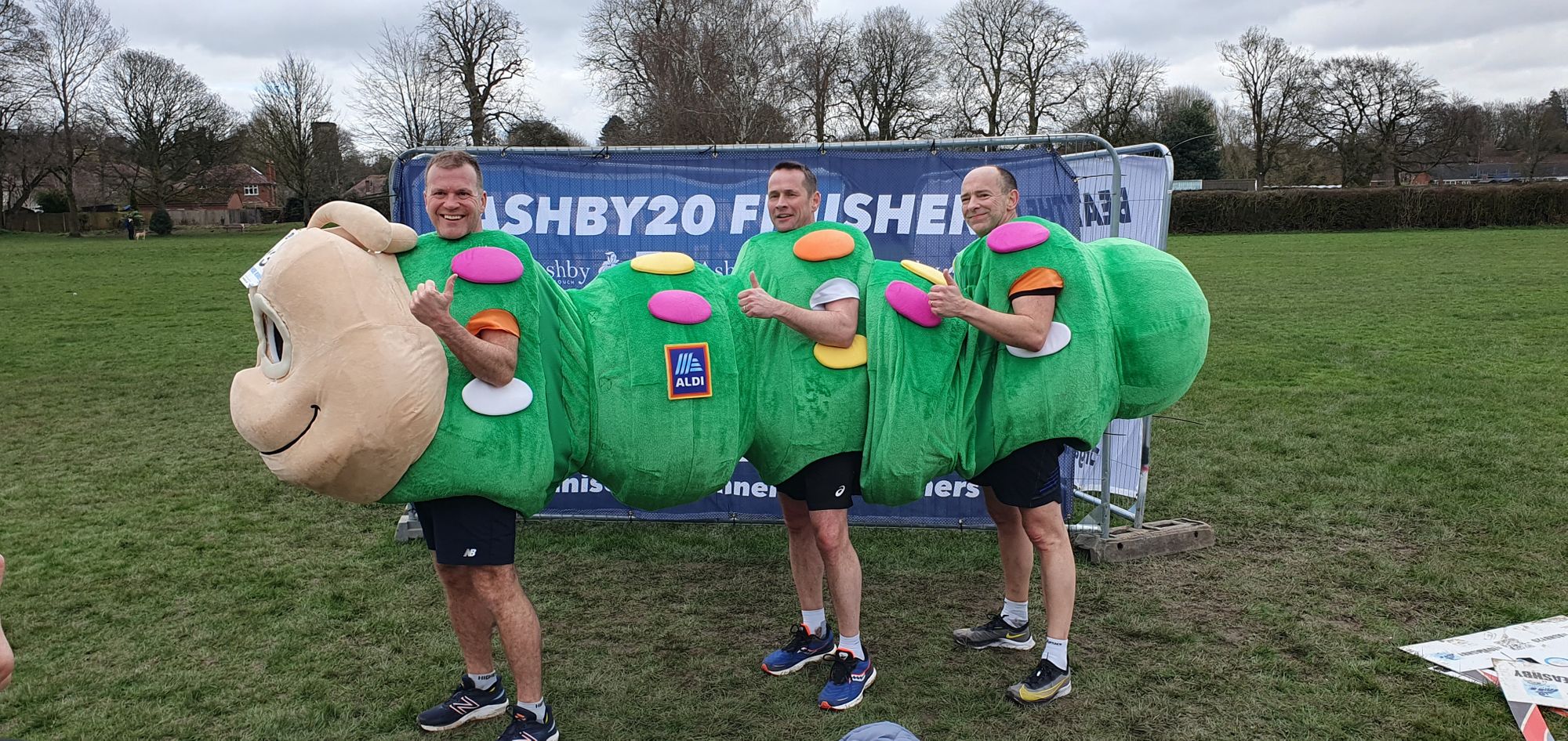 Cuthbert the Caterpillar joins Ashby de la Zouch race in preparation for London Marathon
