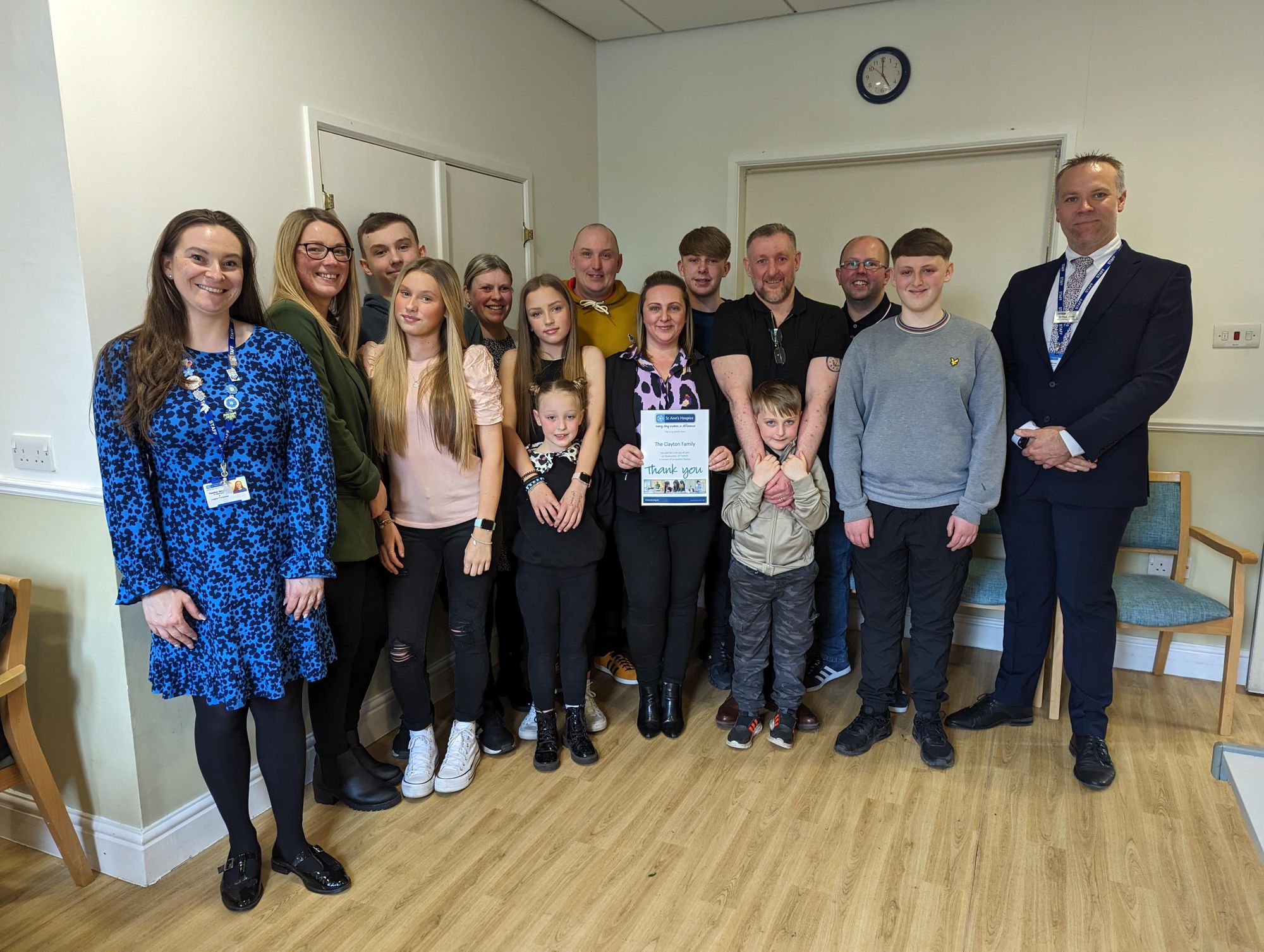 Clayton family ‘Pay for a Day’ at St Ann’s Hospice after raising enough to fund the hospice for a day