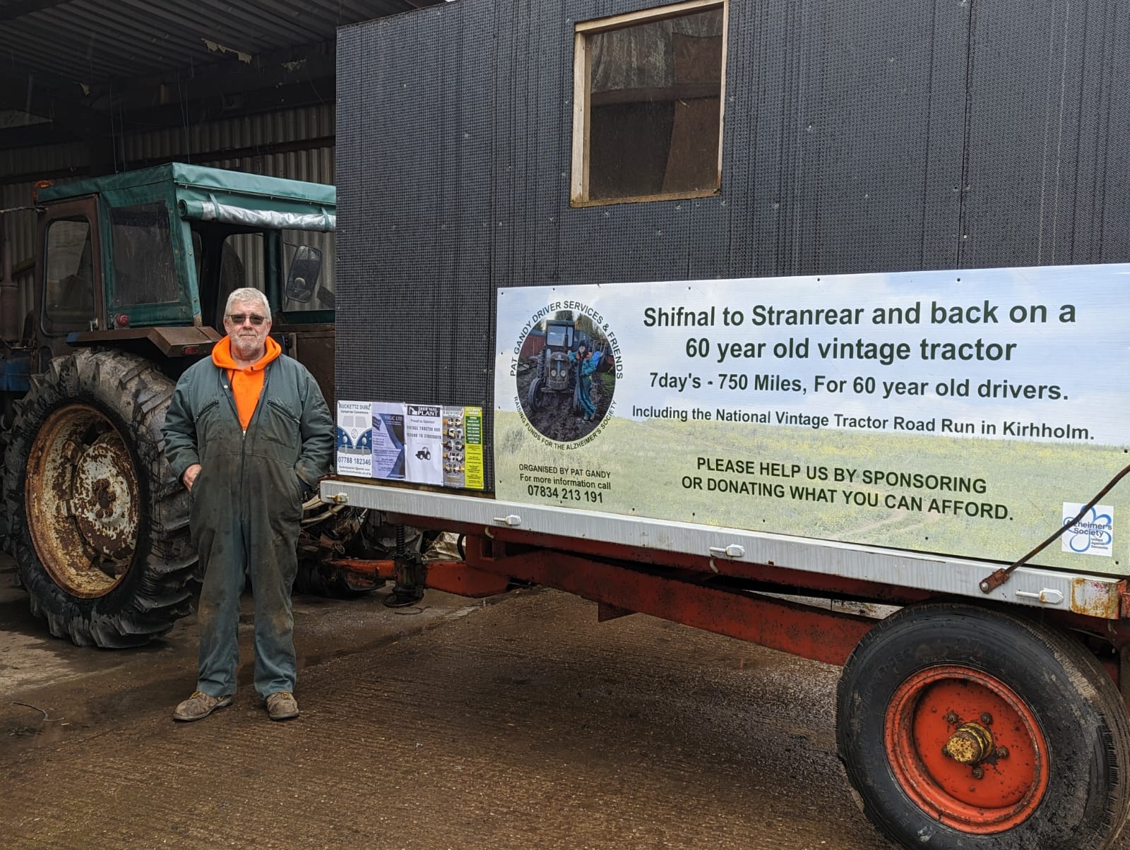 Telford man honours 'hero' dad with epic tractor run for Alzheimer's Society