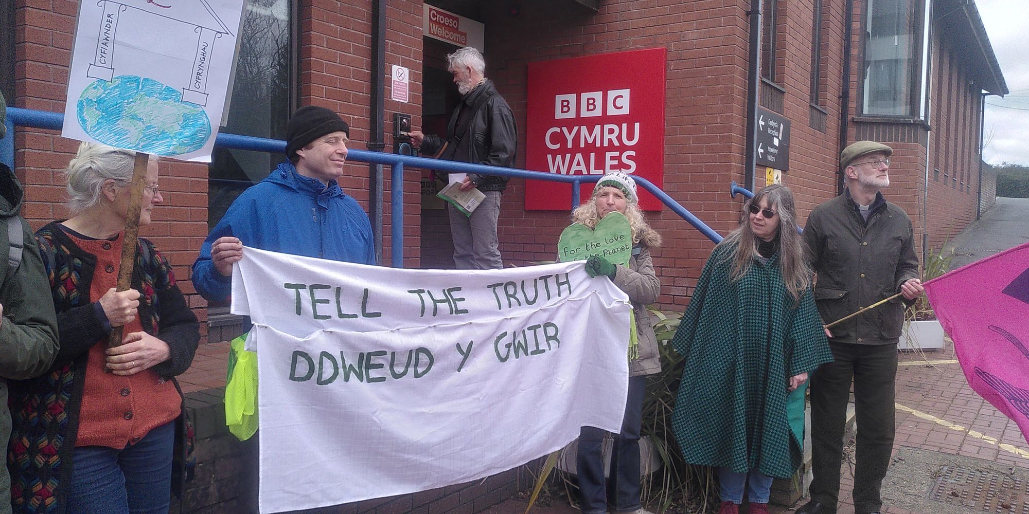 Bangor climate activists call for accurate reporting during BBC office protest