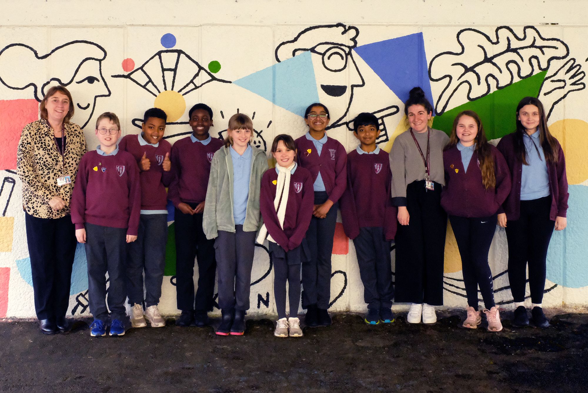 A vibrant new mural has appeared on a Cardiff subway