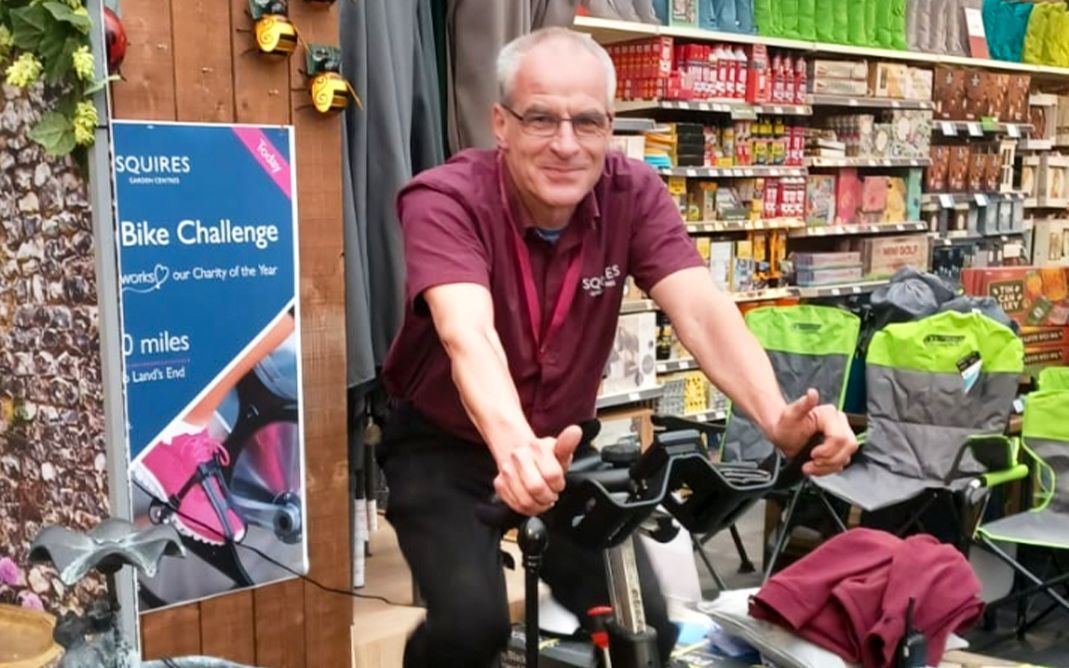 Reigate garden centre takes on cycling challenge to feed local families