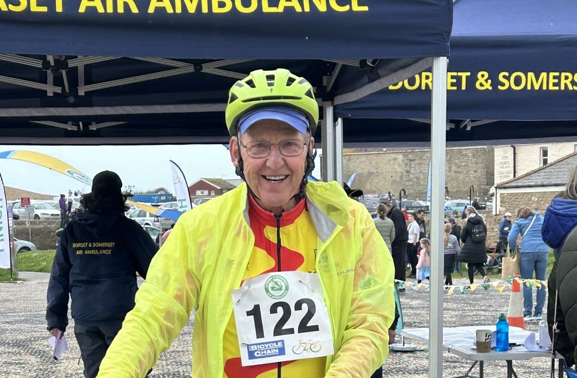 80-year-old Ed cycles 55 miles for Dorset and Somerset Air Ambulance
