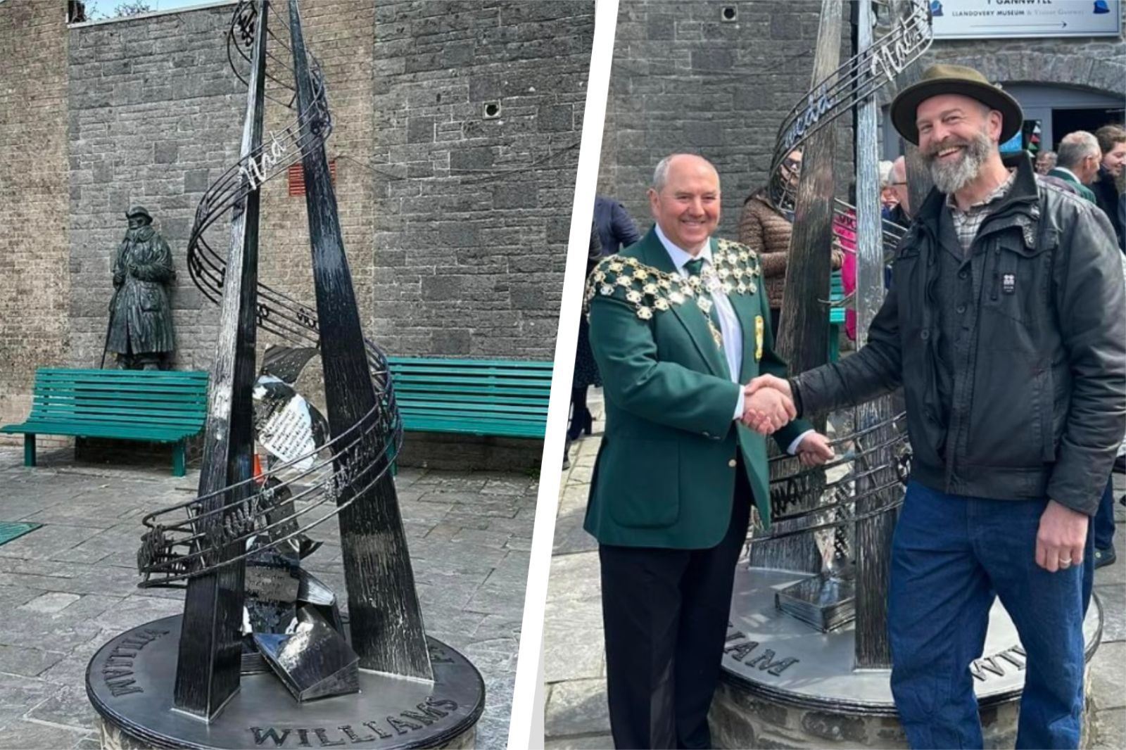 Llandovery memorial sculpture unveiled for important Welsh religious figure