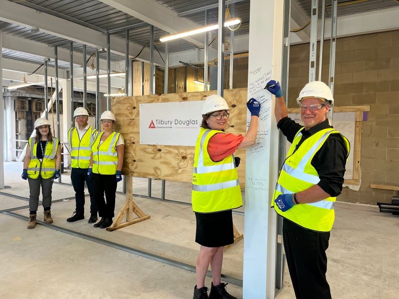 Steel signing takes place in building of Stockport's new emergency care campus