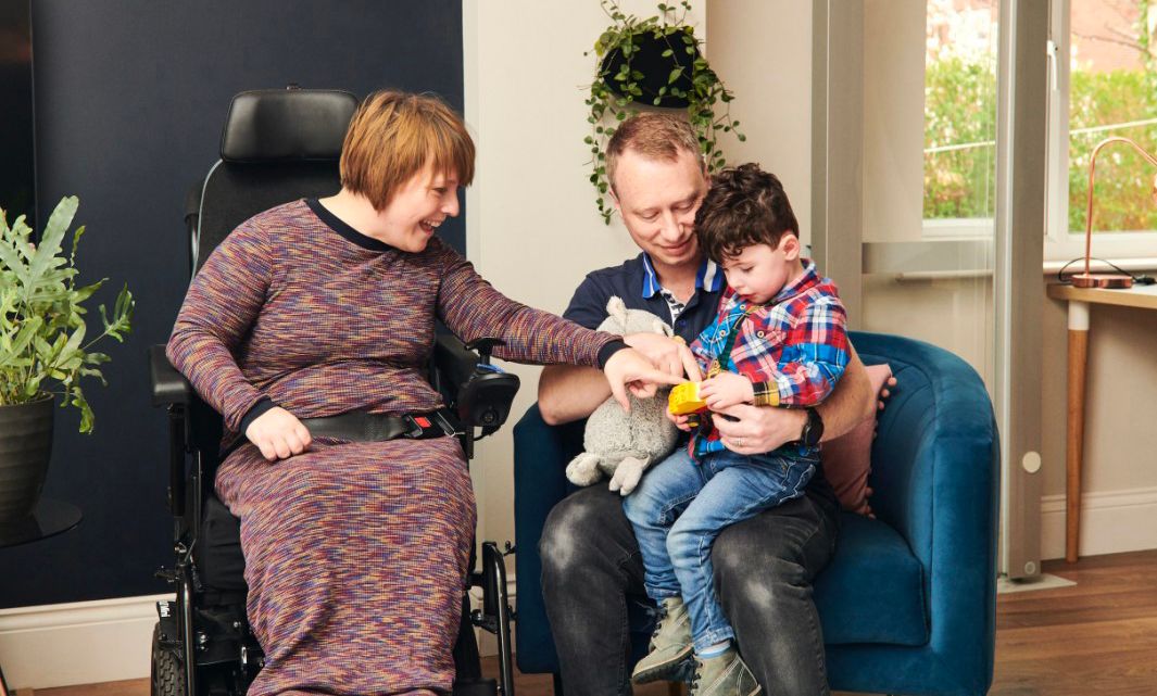 Woman with cerebral palsy who feared she may never become a mum encourages others to adopt after welcoming son