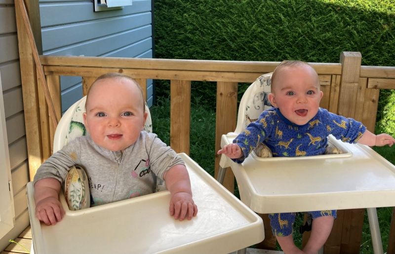 Couple say thank you to charity who cared for family after twin's 'rollercoaster' first year