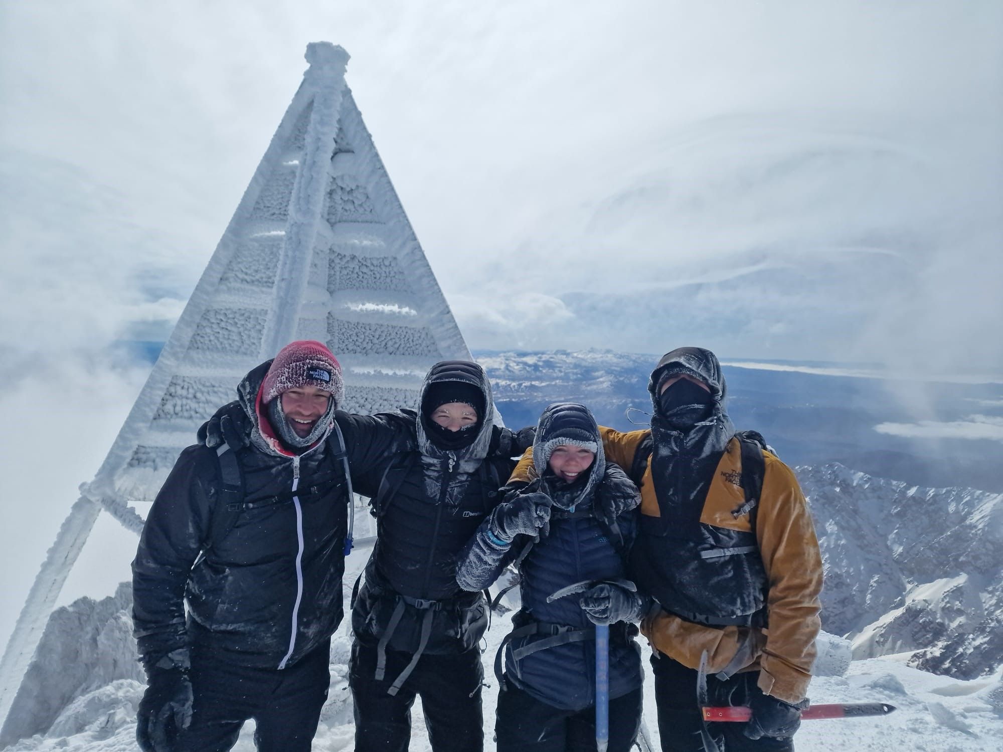 Sophie braved high winds and freezing temperatures to climb Mount Toubkal in memory of her nan