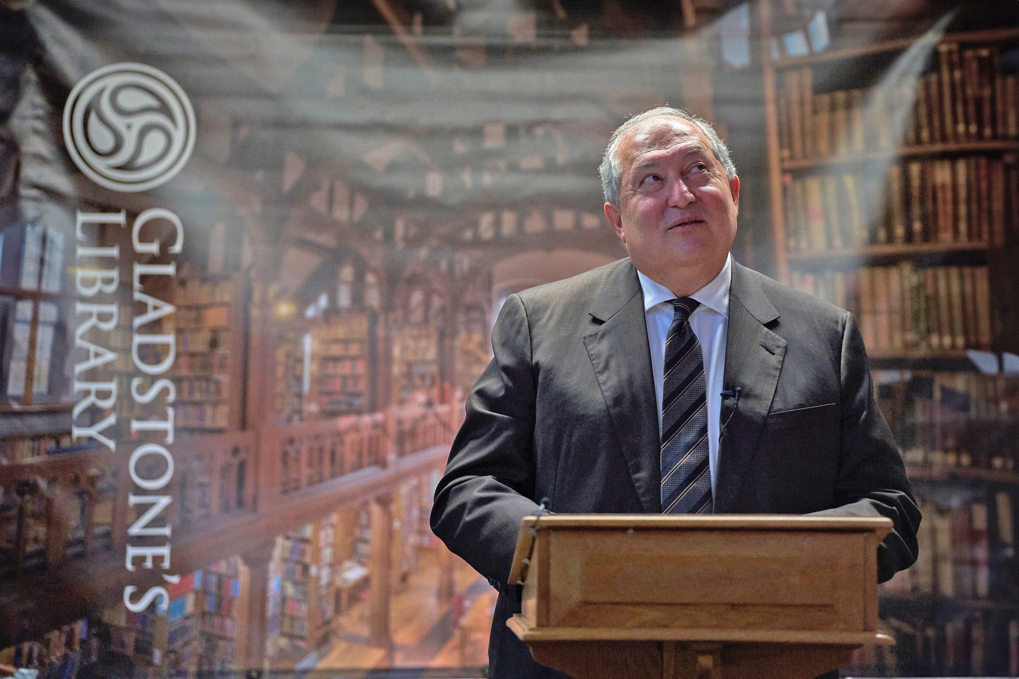 Former President of Armenia salutes Gladstone's legacy during Flintshire library visit