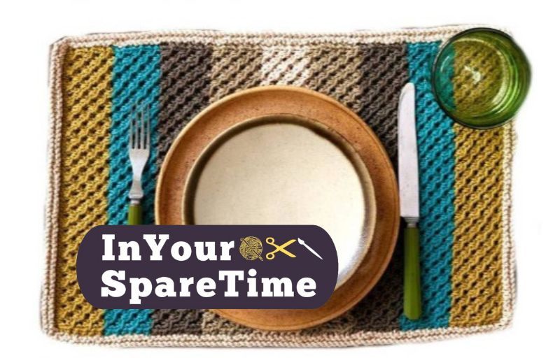 FREE knitted retro placemat pattern from Hobbycraft Ideas Hub