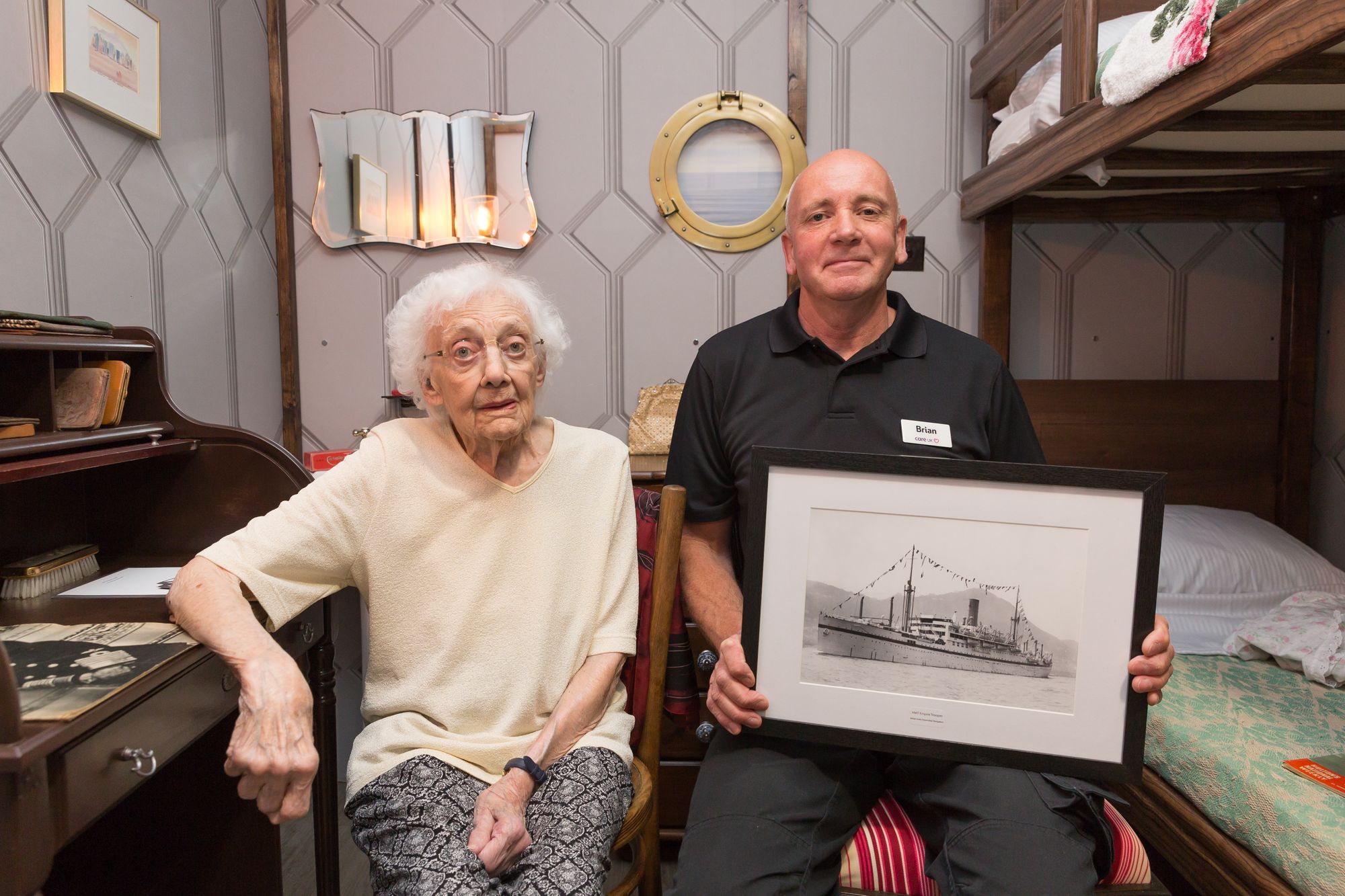 Recreated ship cabin takes Mary back to her 1950s love story