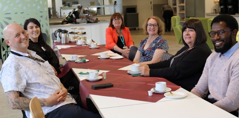 Stockport NHS chief executive joins colleagues for their birthday - and NHS 75th tea party