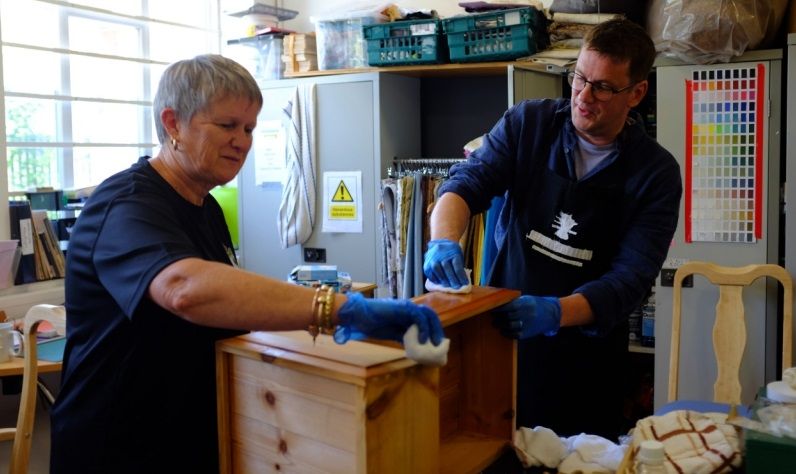 Manchester homeless charity volunteer gains expert furniture restoration skills