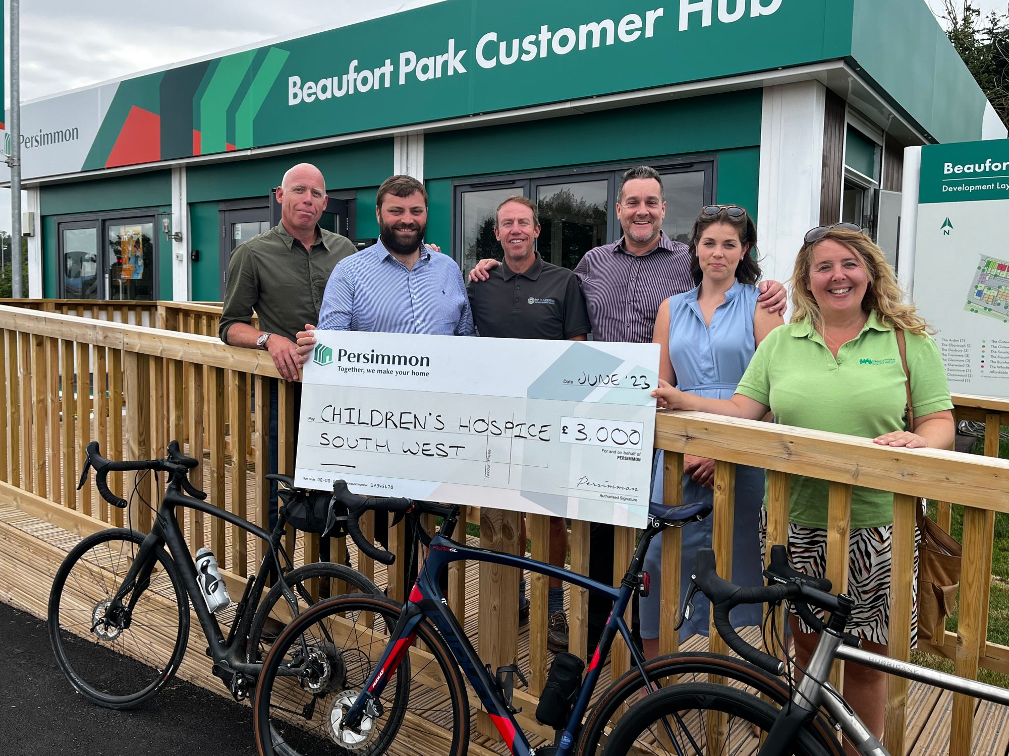 Children's Hospice South West boosted by £3k donation ahead of 200-mile charity ride
