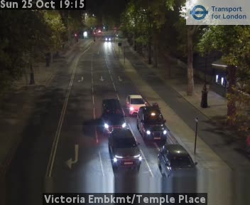 Traffic camera view: Victoria Embankment at Temple