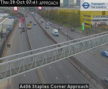 倫敦 A406 Staples Corner Approach