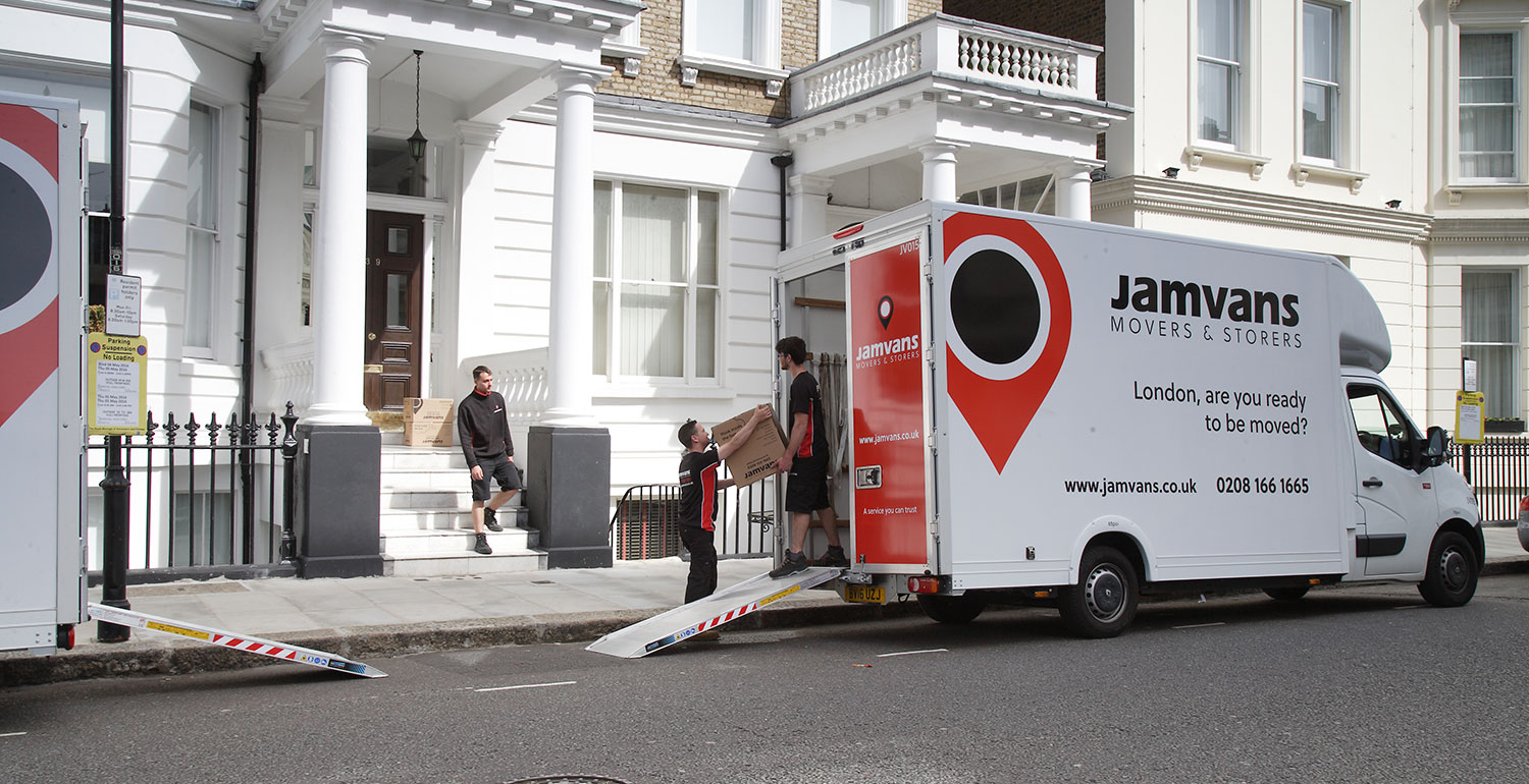 Unloading items from van to property