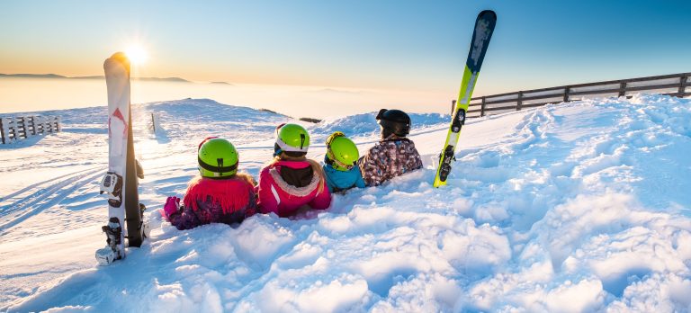 1153780 gs family skiing sunset 1277020079 getty