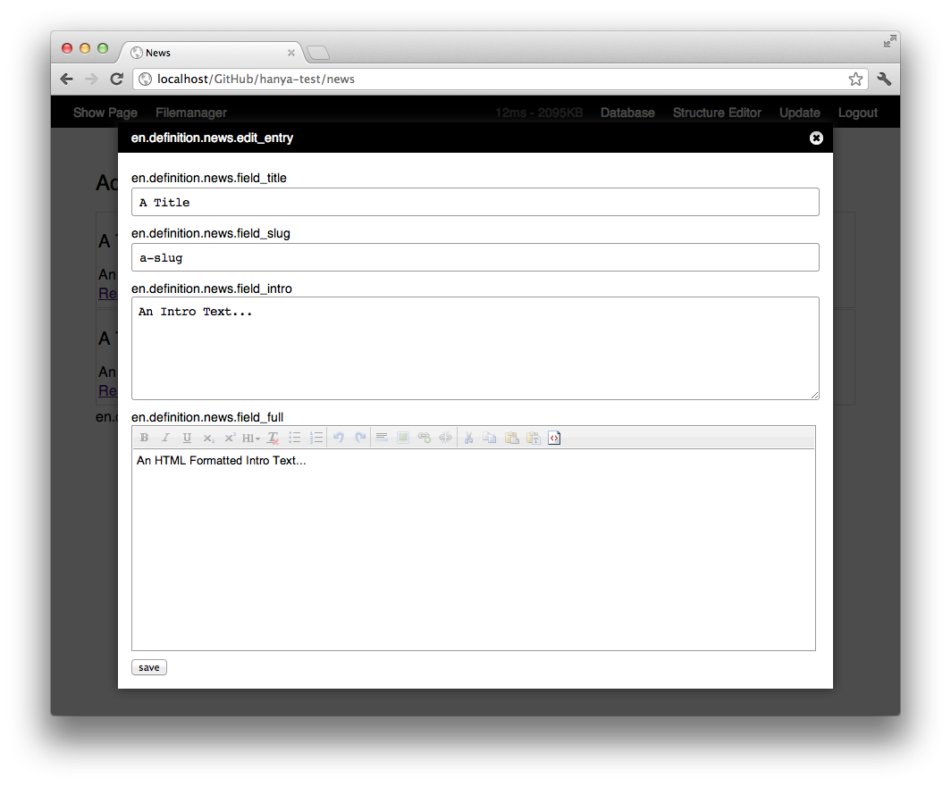 News definition example form