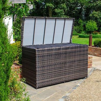 Rattan Storage Box with Cover - Brown
