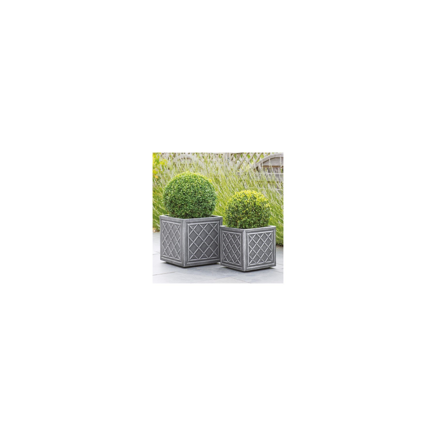 lead effect square planter 45cm