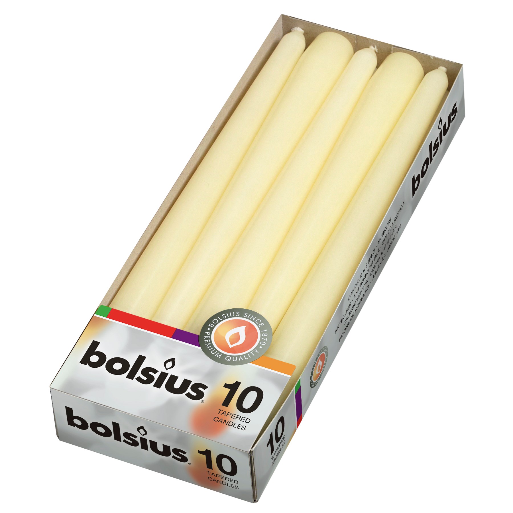 Bolsius 10" Tapered Ivory Candles 245x24 (CN5215)