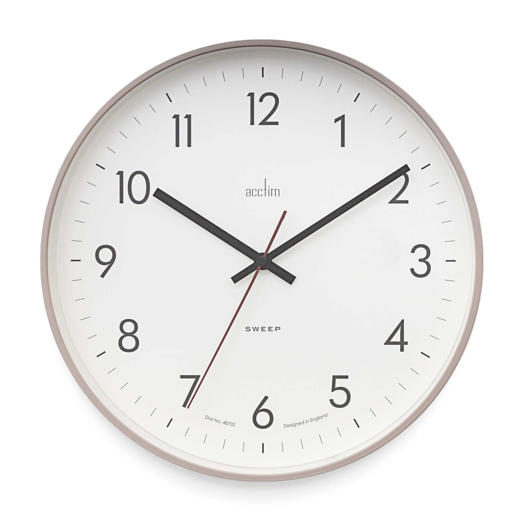 Aster 30cm Sweep Wall Clock Mocha (23047)