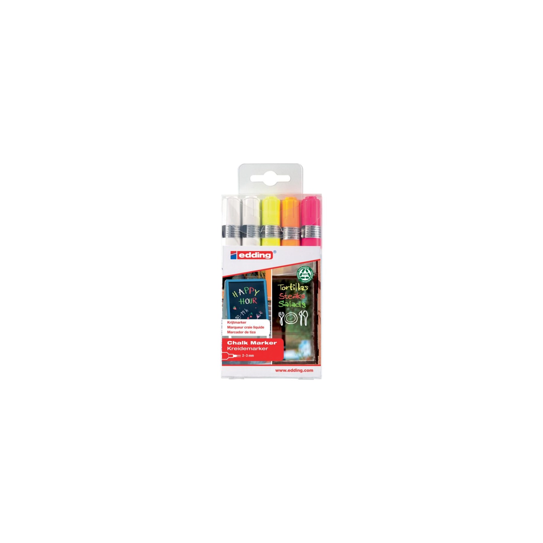 Edding 4095 Neon Chalk Board Markers 5pk (440955999)