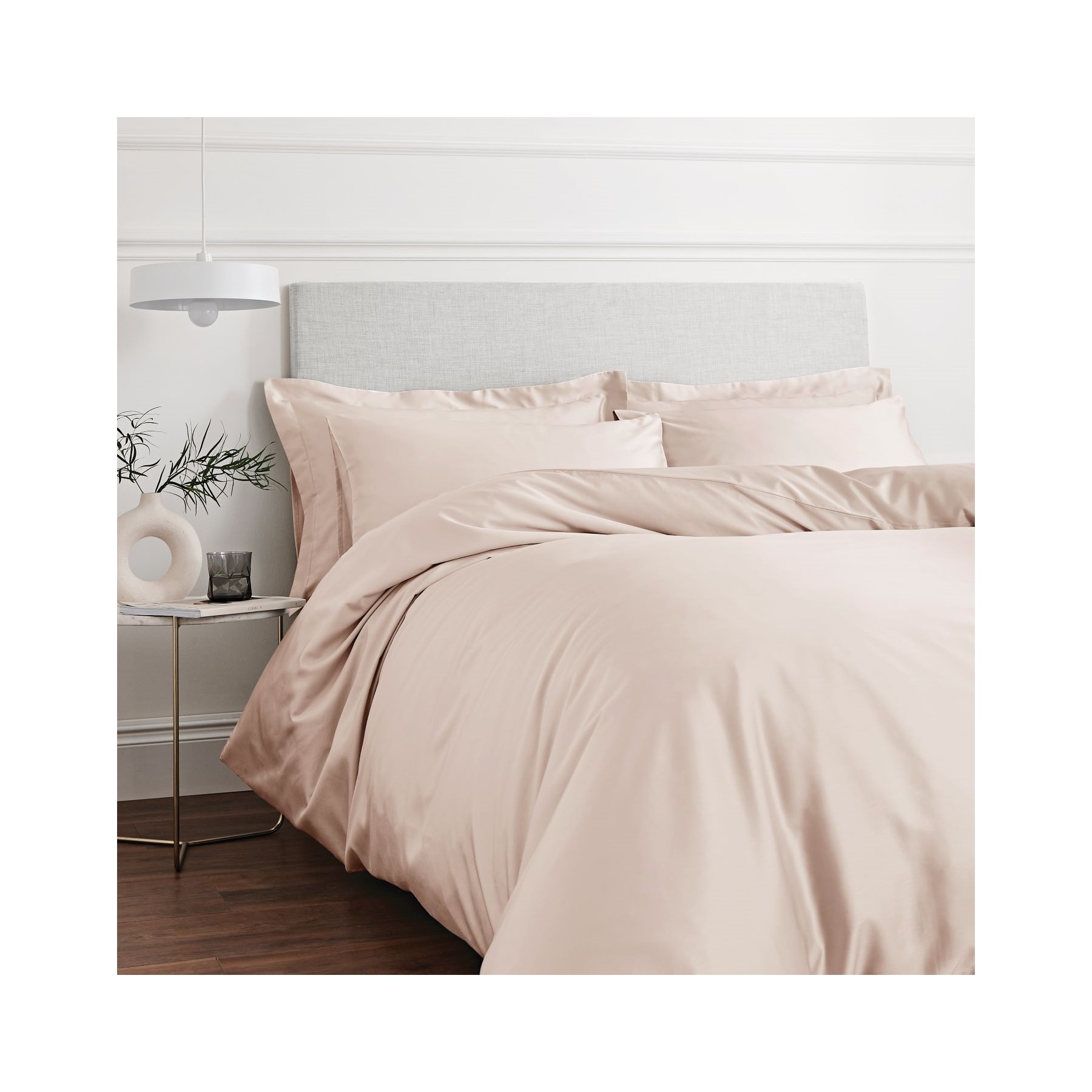 400tc Cotton Sateen Duvet Set Oyster King (BD/53098/R/KQS/OY)