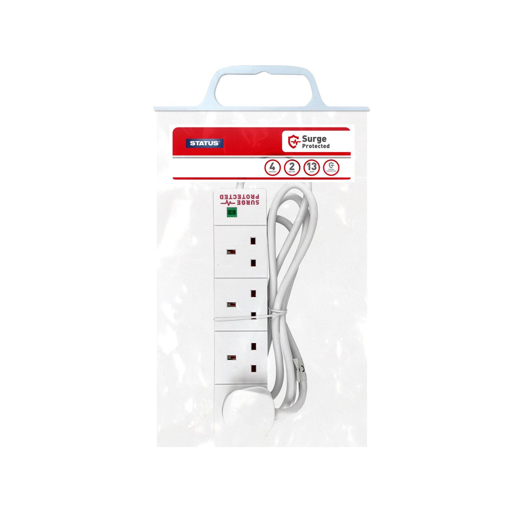Status 4 Way Surge Protected Extension Socket 2m (4WSSP2MCP10)