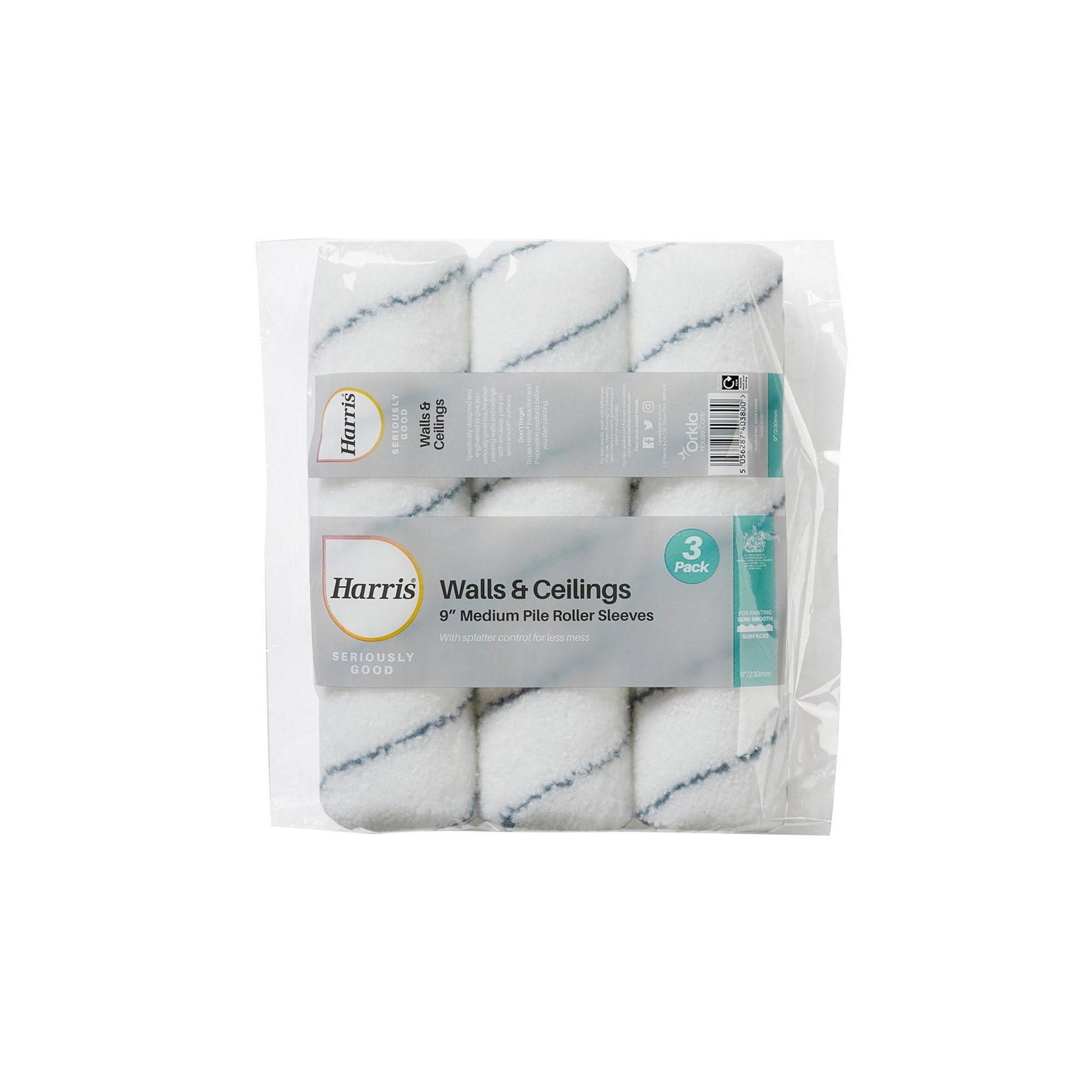 Harris Seriously Good Roller Sleeve Medium Pile 3pk 9" (102012008)