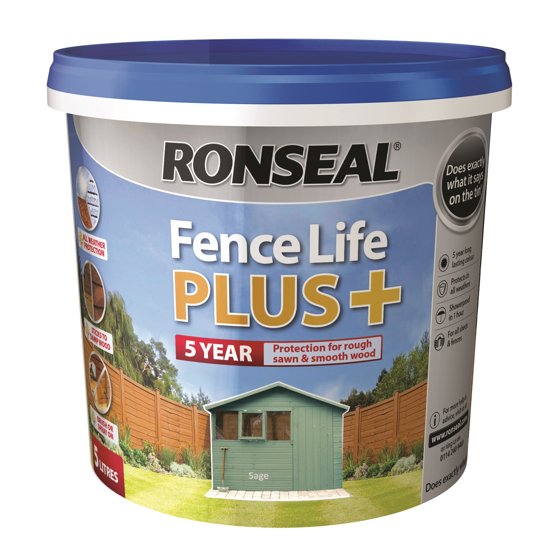 Ronseal Fence Life Plus + Sage 5lt (37627)