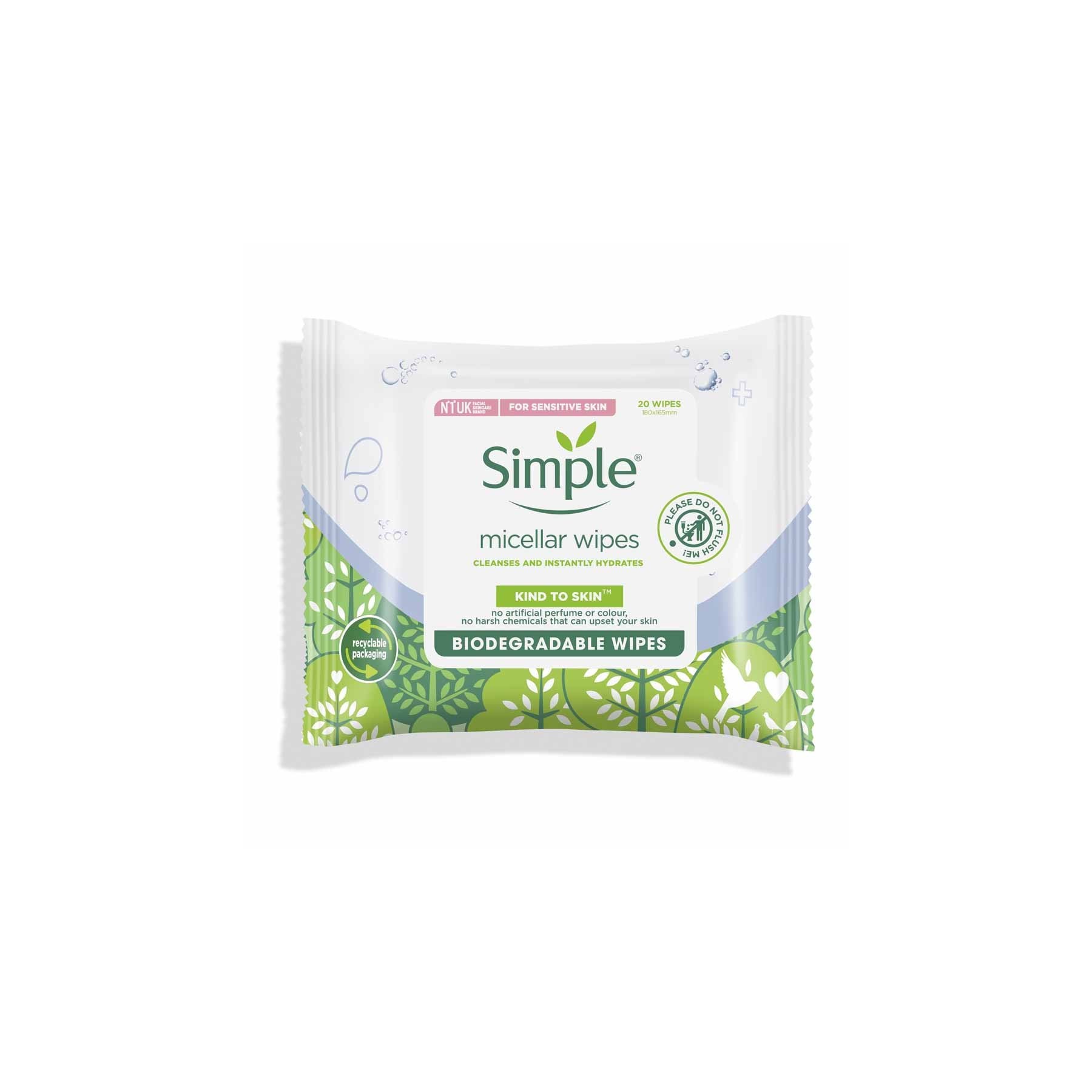 Simple Micellar Wipes Biodegradable 20s (TOSIM137)