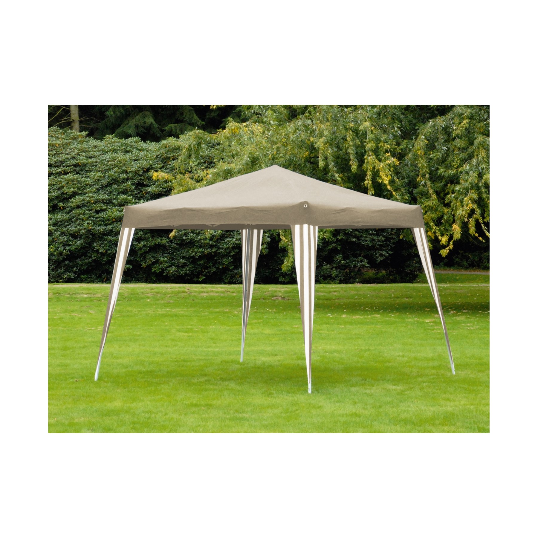 Folding 3m Gazebo Taupe & White 3m