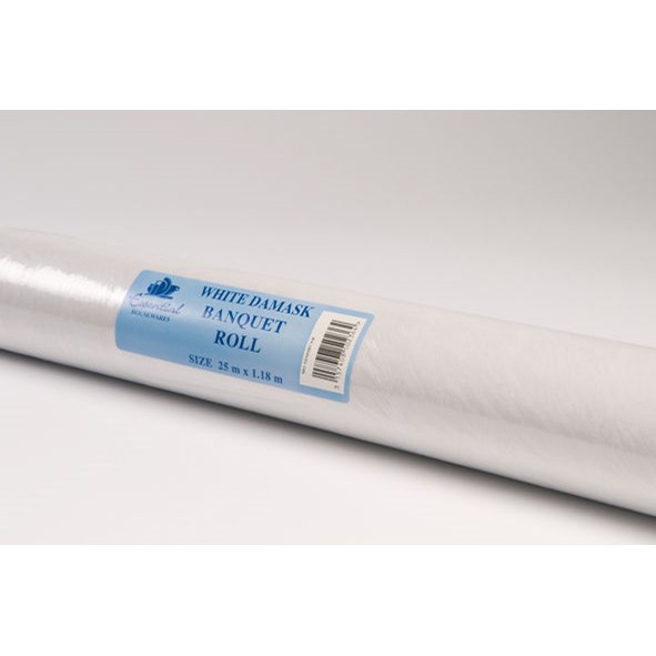 Banquet Roll Damask White (BAN25W)