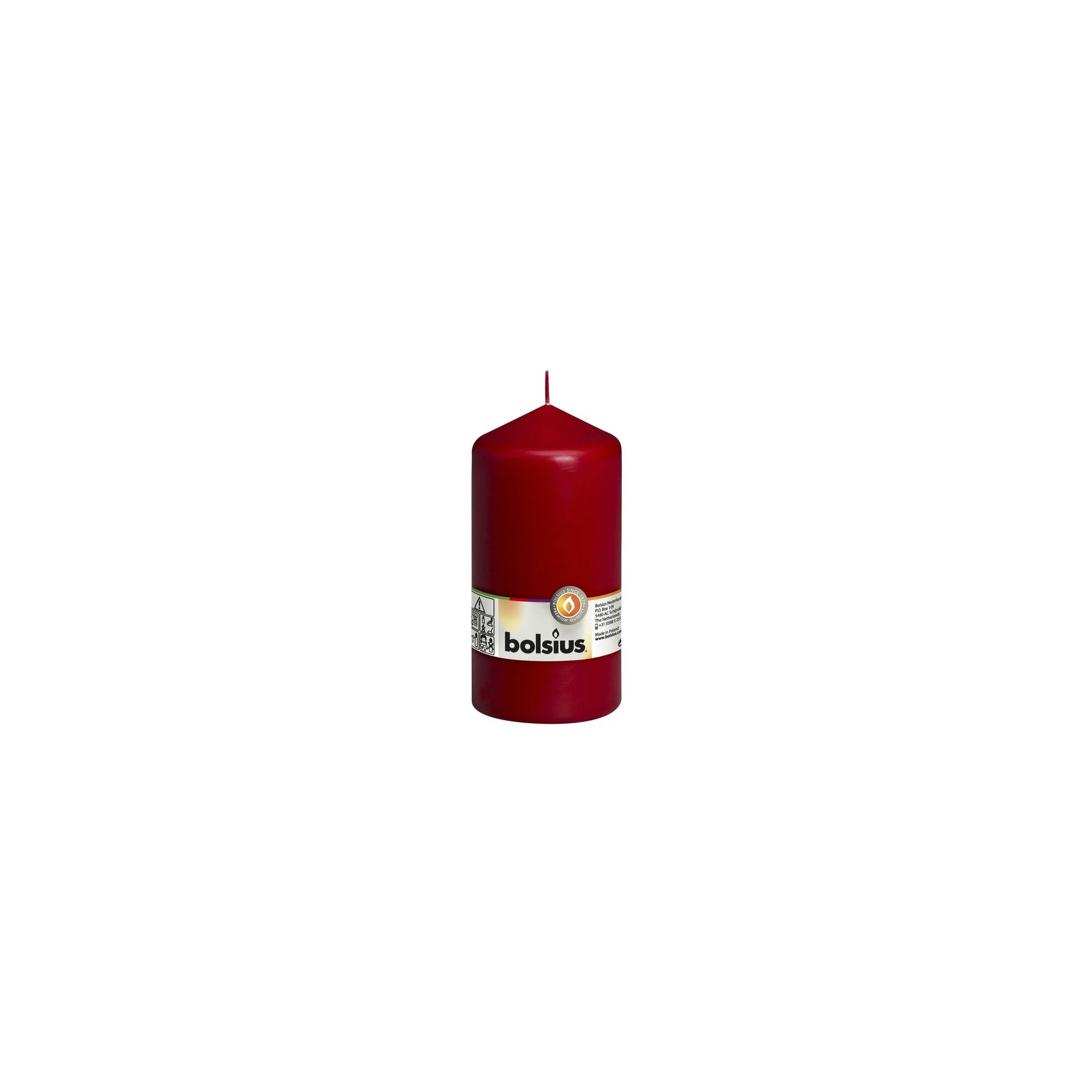 Bolsius 130mm x 68mm Wine Red Pillar Candle (CN5576)