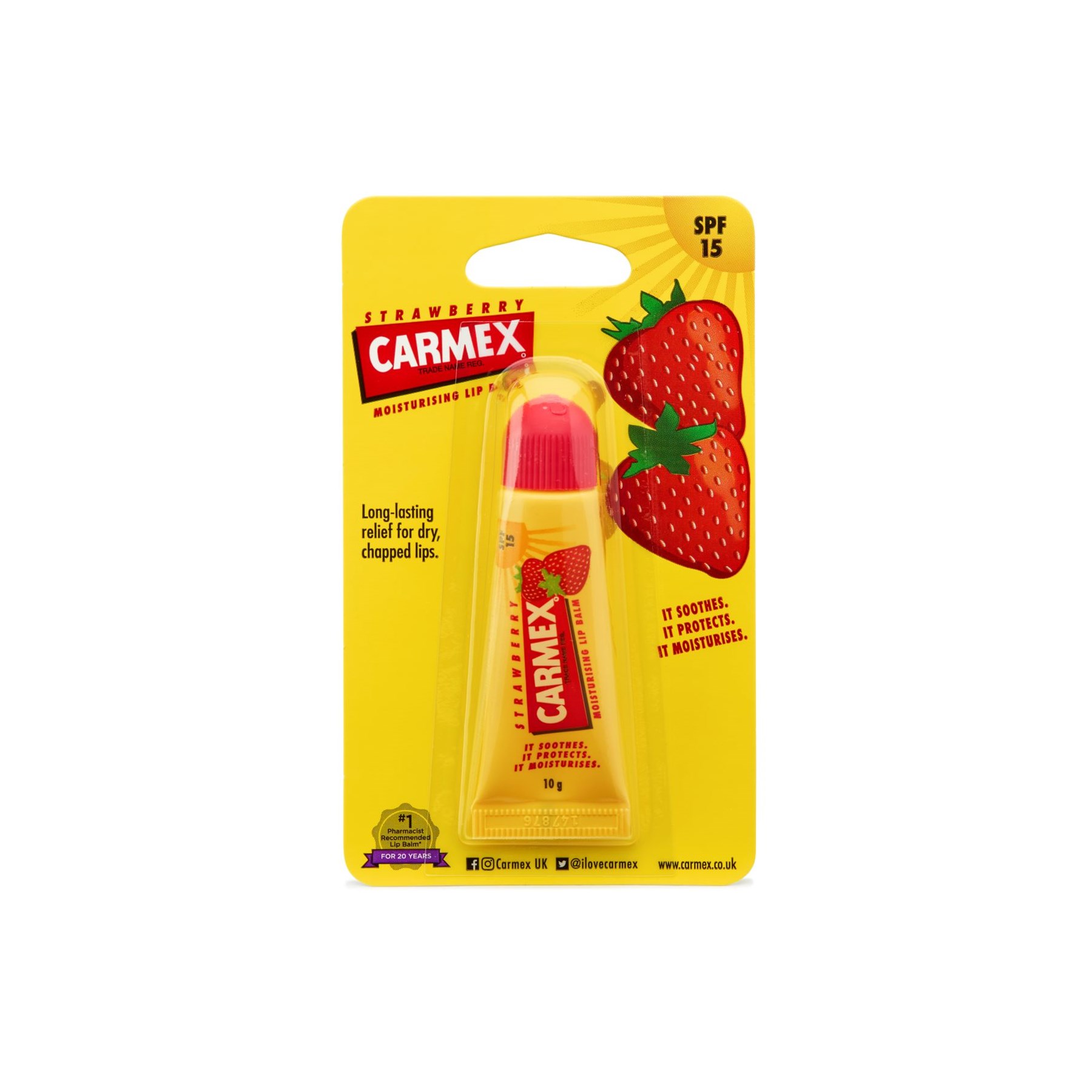 Carmex Strawberry Lip Balm Tube 10g (CX130)