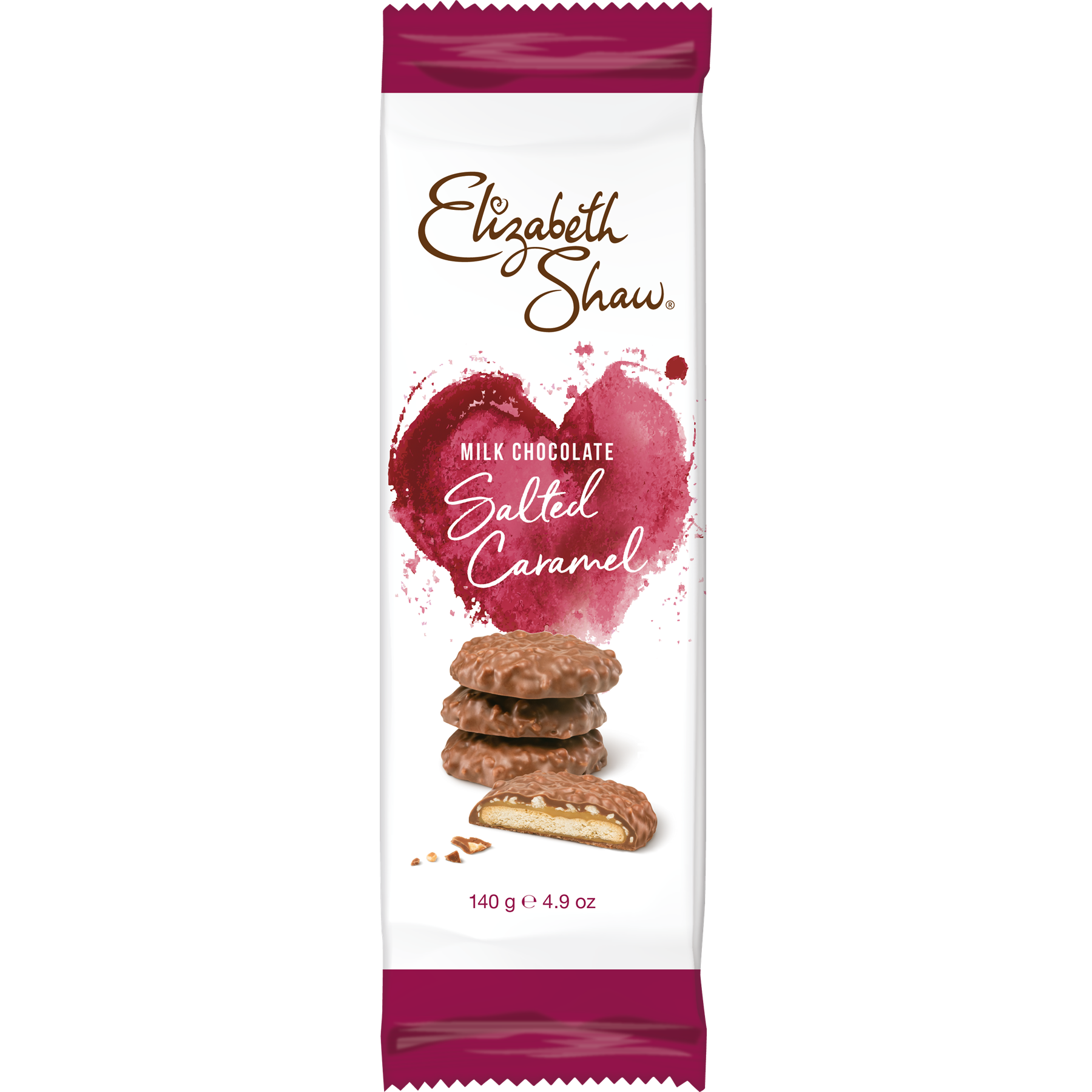 Elizabeth Shaw Milk Chocolate Salted Caramel Biscuits 140g (G1025)