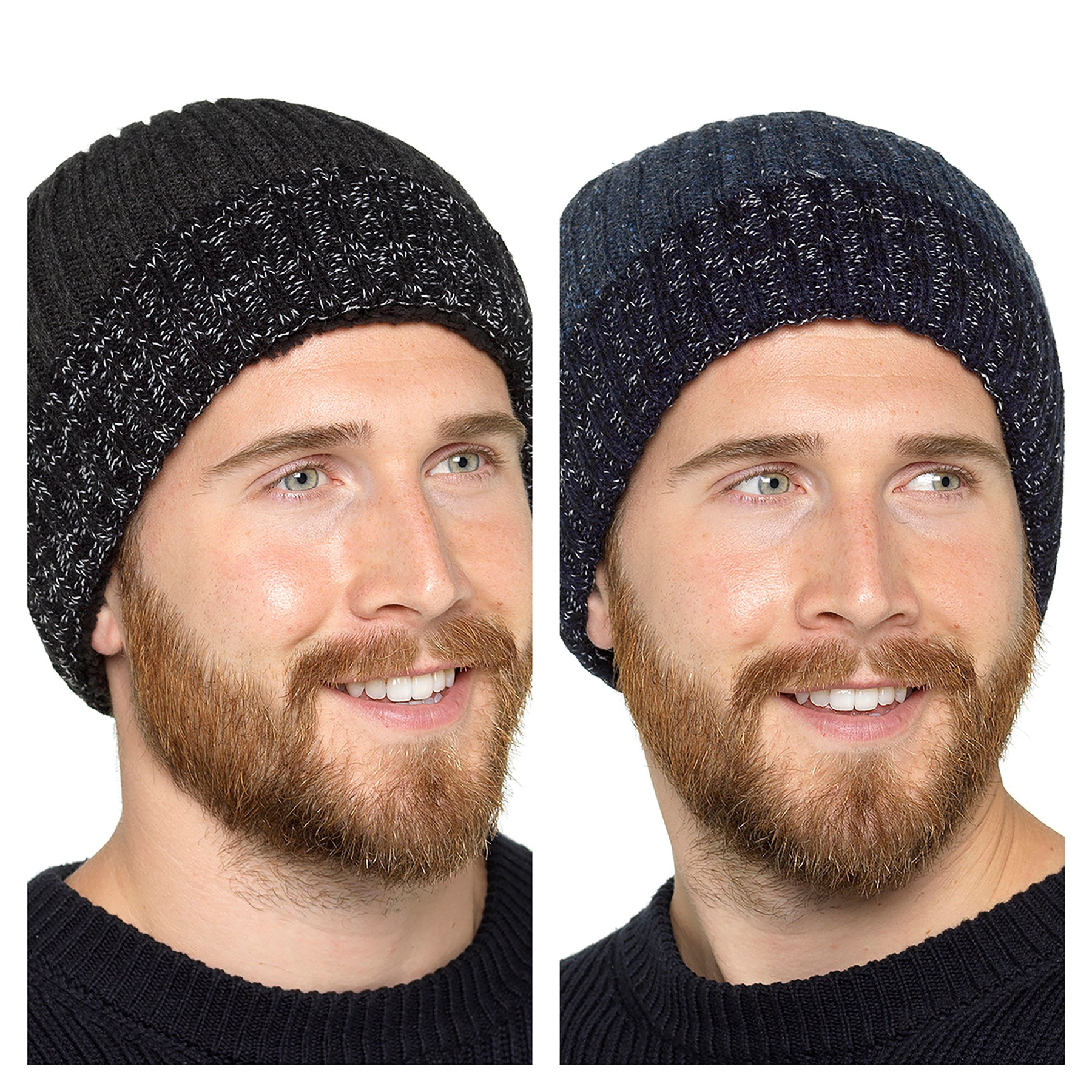 Mens Beanie Hat Blue \u0026 Grey (GL636)