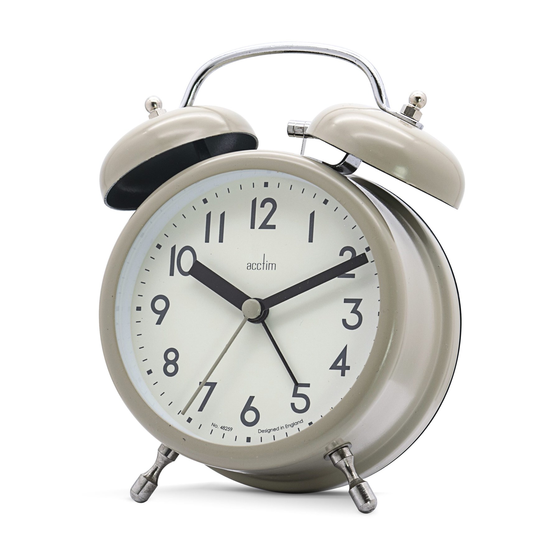 Hardwick Double Bell Alarm Clock Taupe (16126)